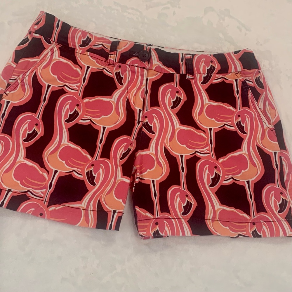 Crown & Ivy Shorts-Size 6-Pink/Orange Flamingos